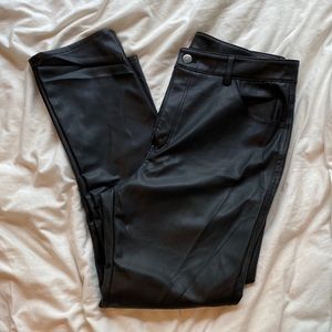 H&M straight leg faux leather pants